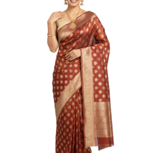 Red Woven Viscous Wedding Saree