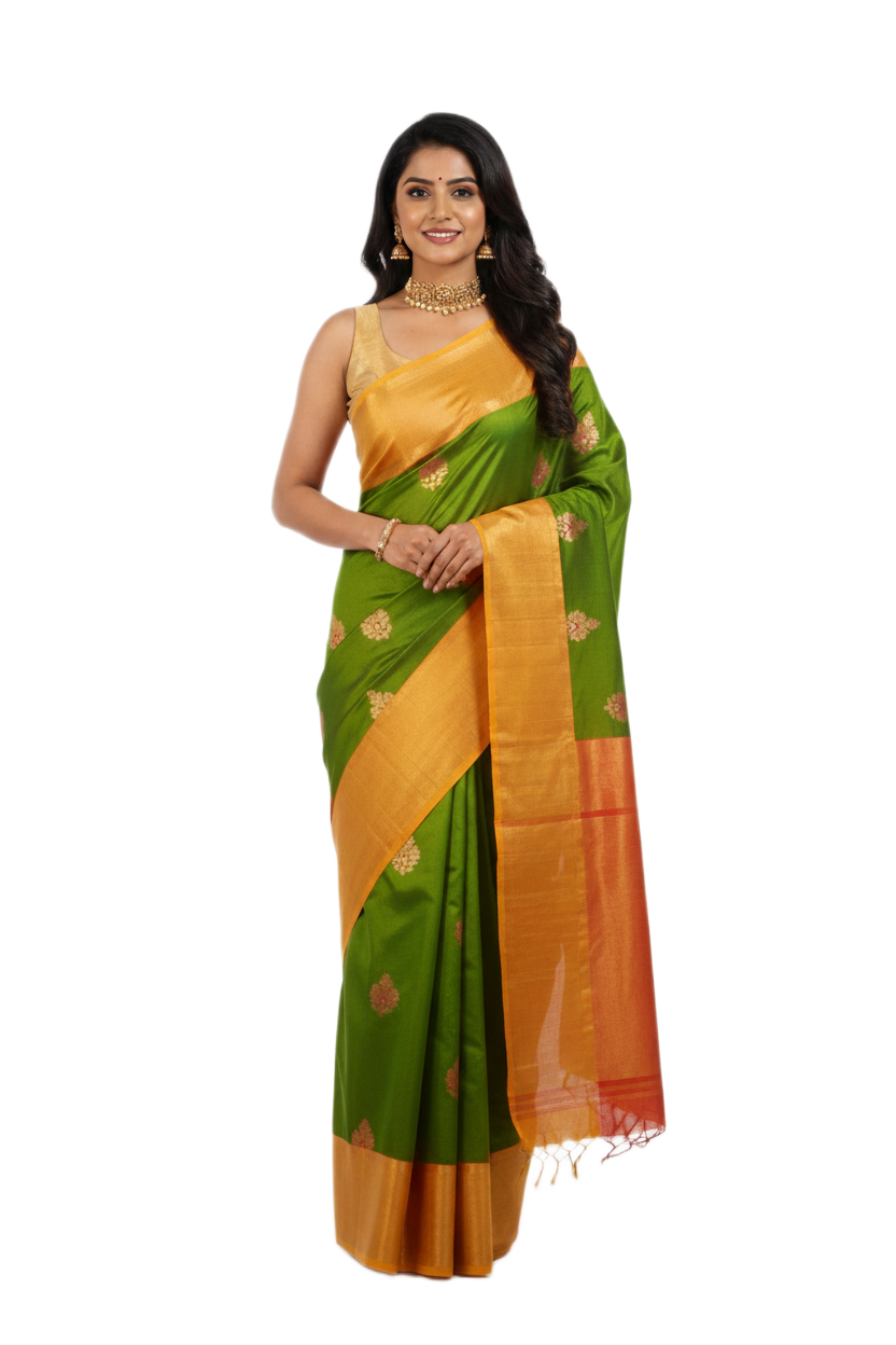 Multocolored Kanchipuram Saree - Image 2