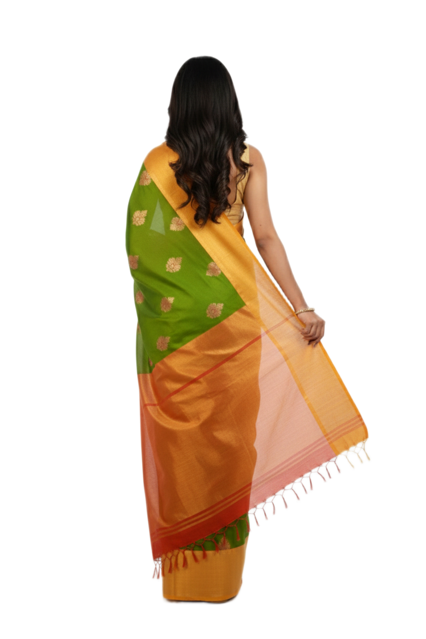 Multocolored Kanchipuram Saree - Image 3