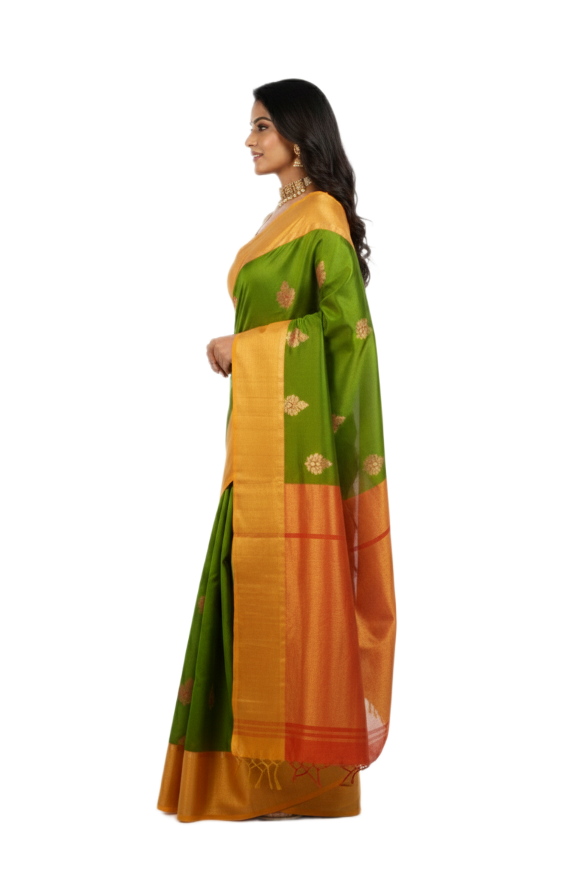 Multocolored Kanchipuram Saree - Image 4