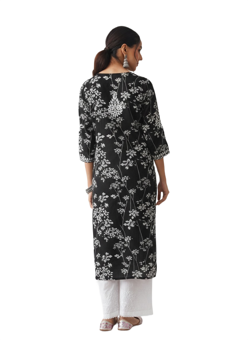 Mulmul Printed Straight Kurta - Image 4