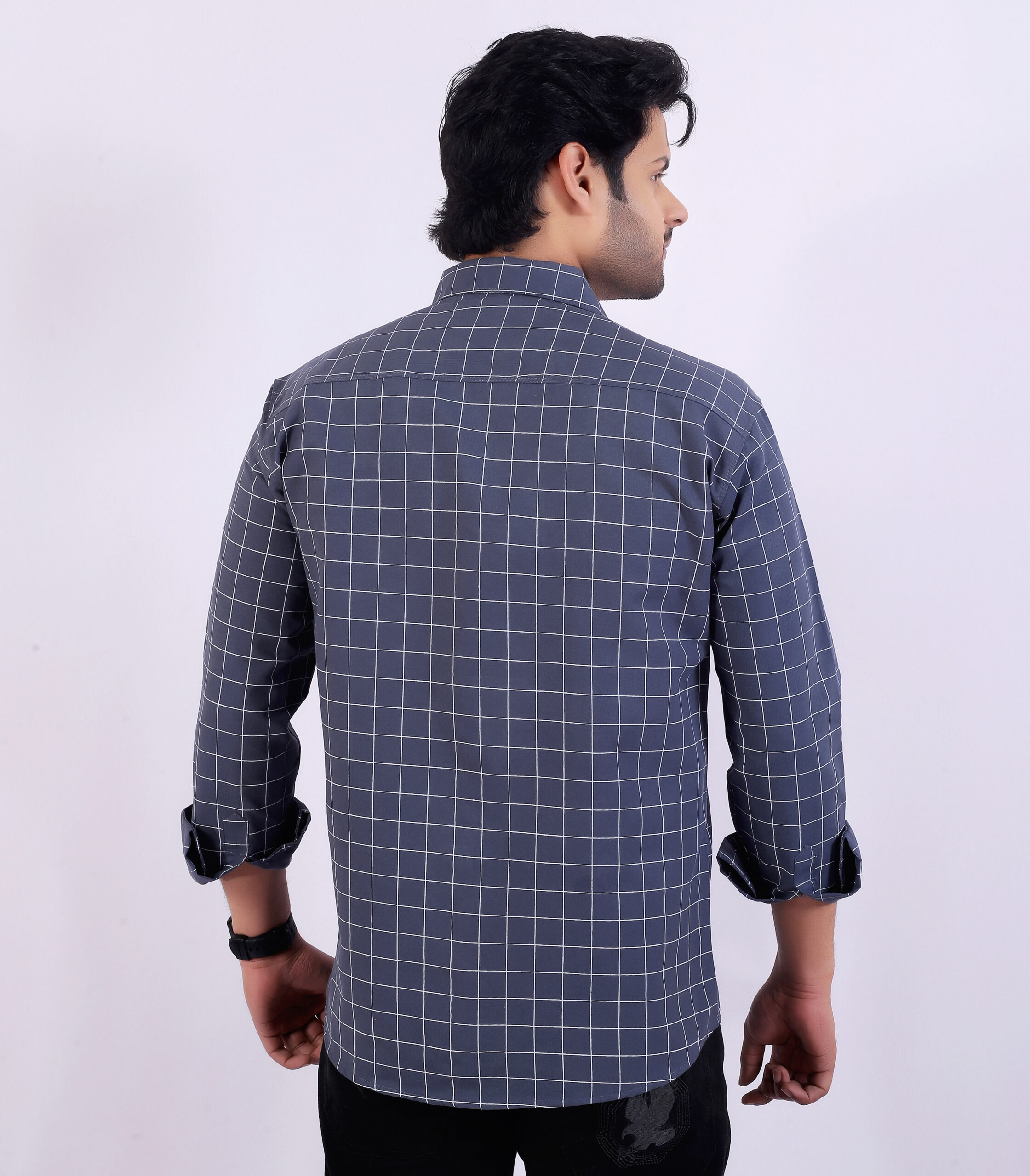Blue Checkered Casual Shirt - Image 2