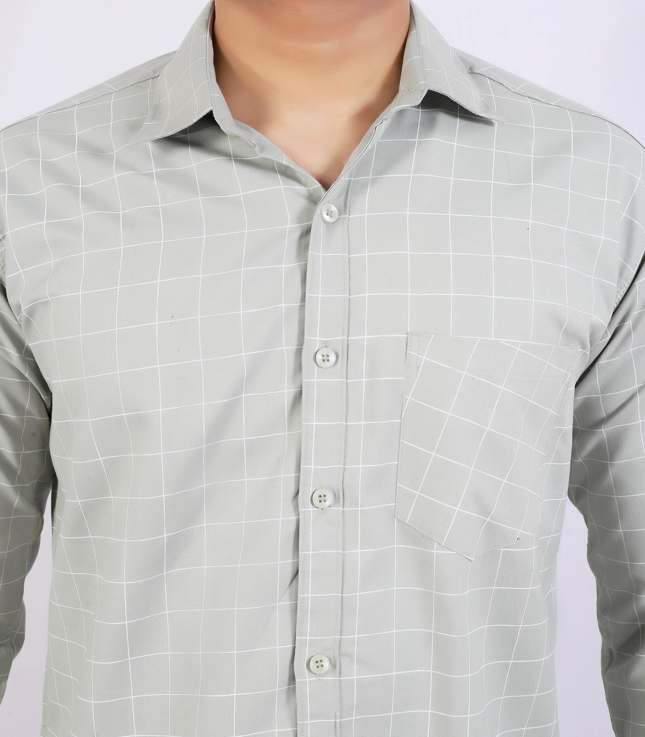 Men's Light Blue & White Striped Formal Shirt - Image 6