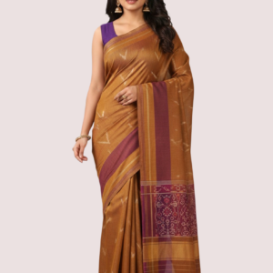 Brown Pure Silk Patola Saree
