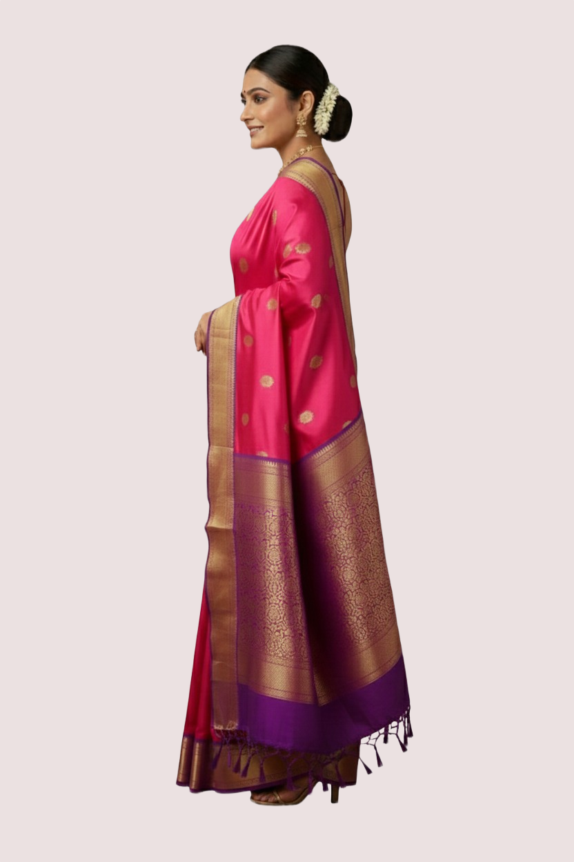 Pink Paithani Saree (Silk) - Image 4