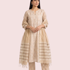 Beige Lightweight Cotton Suit Set