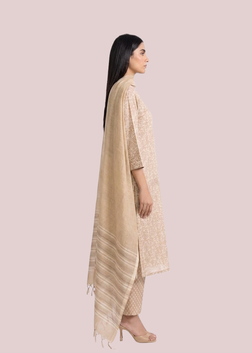 Beige Lightweight Cotton Suit Set - Image 6